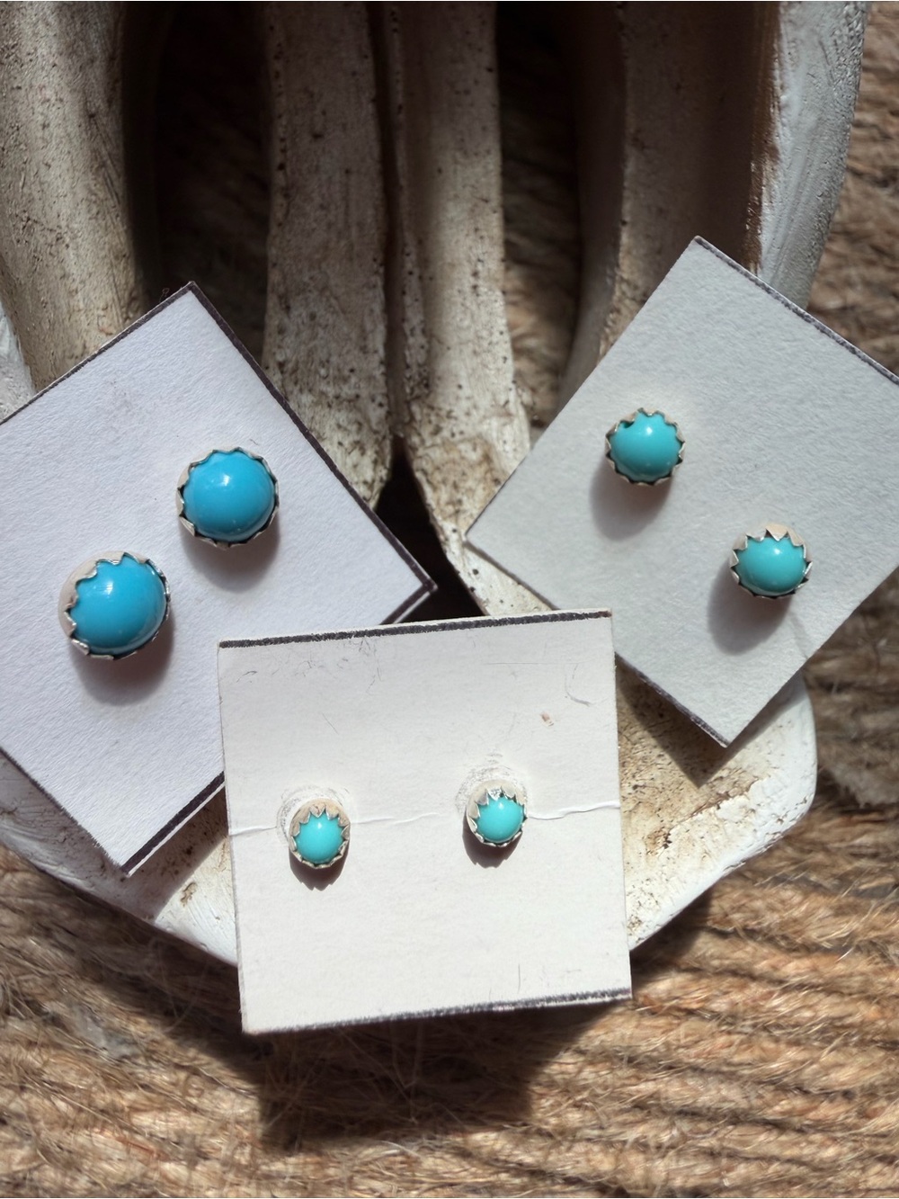 Linda Yazzie Navajo Turquoise Stud bundle Earrings - Women Jewelry by
